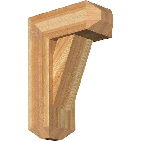 Ekena Millwork Traditional Craftsman Rough Sawn Bracket w/ Offset Brace, Western Red Cedar, 8"W x 18"D x 26"H BKT0806X18X26TRA04RWR